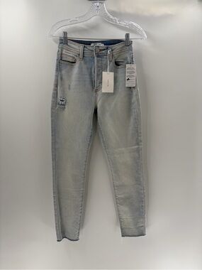 Cello High-Rise mom jean distress ripped Light Blue Slim Jeans size 24 NWT